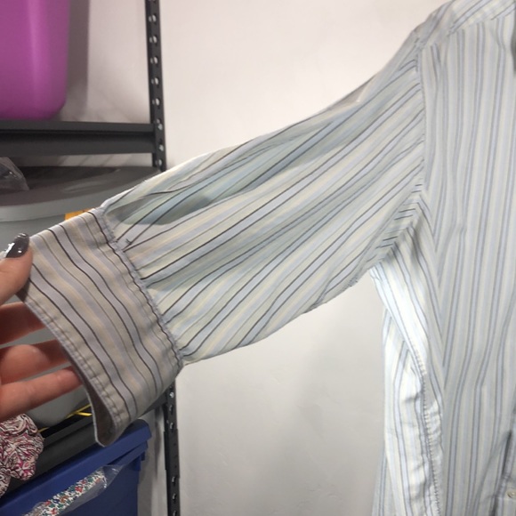 Concepts by Claiborne blue stripe button down dress shirt size 2XLT - Picture 4 of 10